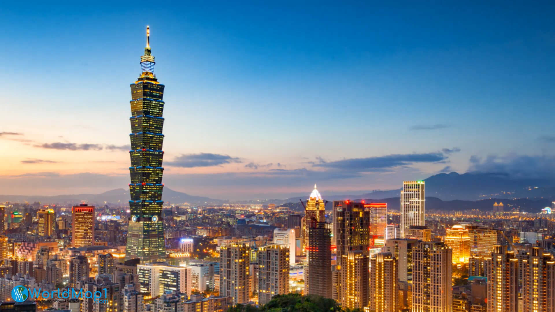 Gratte-ciel de Taipei dans la nuit